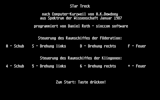 STar Treck atari screenshot